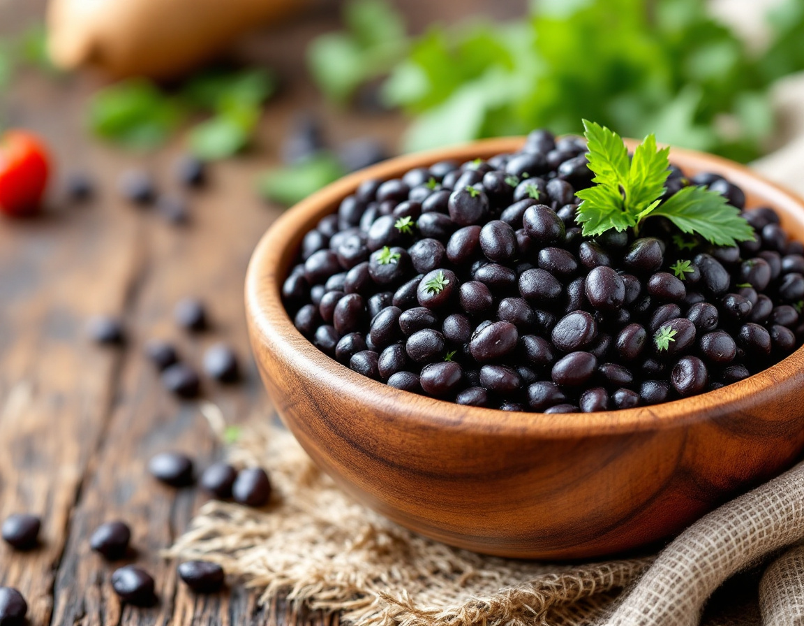 Frijoles negros cocidos